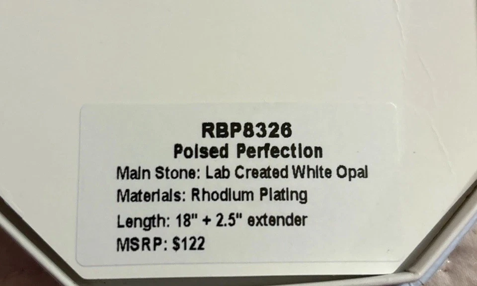 Collar Bomb Party RBP8326 Poised Perfection LC ópalo blanco sobre rodio Foto 3 de 3