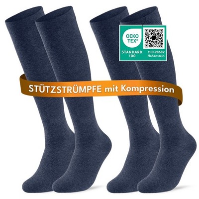 2 | 4 | 6 Paar Stützstrümpfe Kompressionsstrümpfe Reisestrümpfe Herren Damen