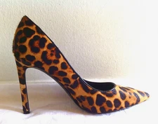 Nine West Tatiana 7.5 M Leopard Animal Calf Hair Stiletto Pumps