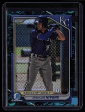 SPENCER NIVENS 2024 BOWMAN CHROME PROSPECTS AQUA LUNAR CRATER REFRACTORS RC