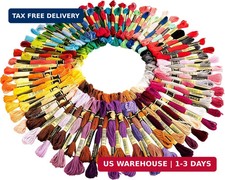 ThreadNanny 100 Colors Embroidery Thread - 100 Rainbow Color Skeins Embroidery F