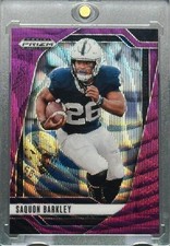 SAQUON BARKLEY RARE WAVE PURPLE REFRACTOR PRIZM SPORTS CARD LIONS EAGLES MINT