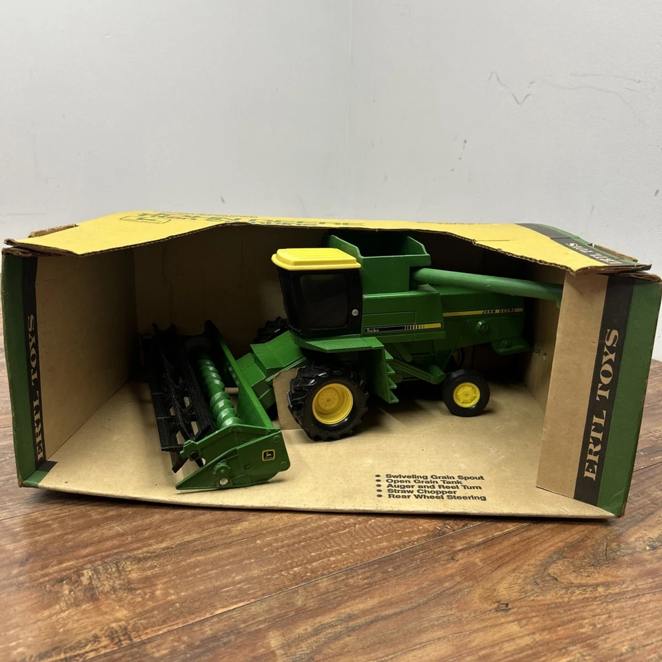 РЕДКАЯ John Deere Titan объединить 1/24 ERTL желтый верхняя коробка зерно платформы хорошая коробка - Изображение 2 из 4