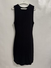 Quince Size XL Tencel Rib Knit Sleeveless Dress Black HEMMED