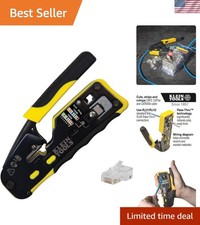 Effortless RJ45 Crimping Tool  50 Pass-Thru Modular Plugs, Efficient Wiring Kit