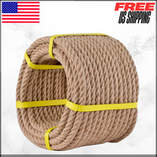 Jute Rope 1/2 Inch X 100Ft Natural Hemp Rope Thick Heavy Duty Twisted Cord 1PC