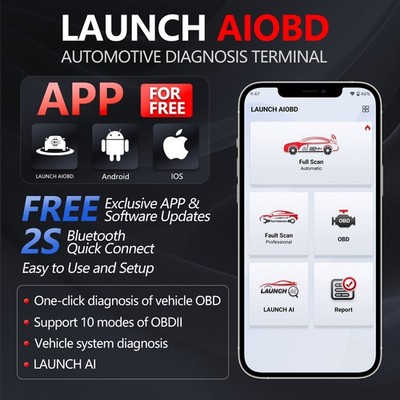 LAUNCH AIOBD Car Diagnostic Tool Full System Bluetooth OBD2 Code Reader Scanner