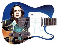 James Taylor Signed Custom 1/1 Graphics Photo Guitar PSA