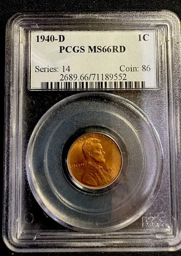 1940-D LINCOLN 1C MS66 RD