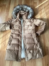 Tommy Hilfiger Damen Mantel Beige Große M mit abnehmbarer Fell