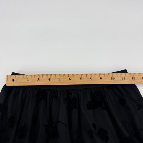 Women Mesh Floral Tulle Embroidered Skirt Size 24 / US XS Fairy Whimsygoth Black - Picture 4 of 6