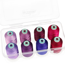Stickgarn Spulen 1000m Polyester 8 Stück Klarer Kunststoffbehälter