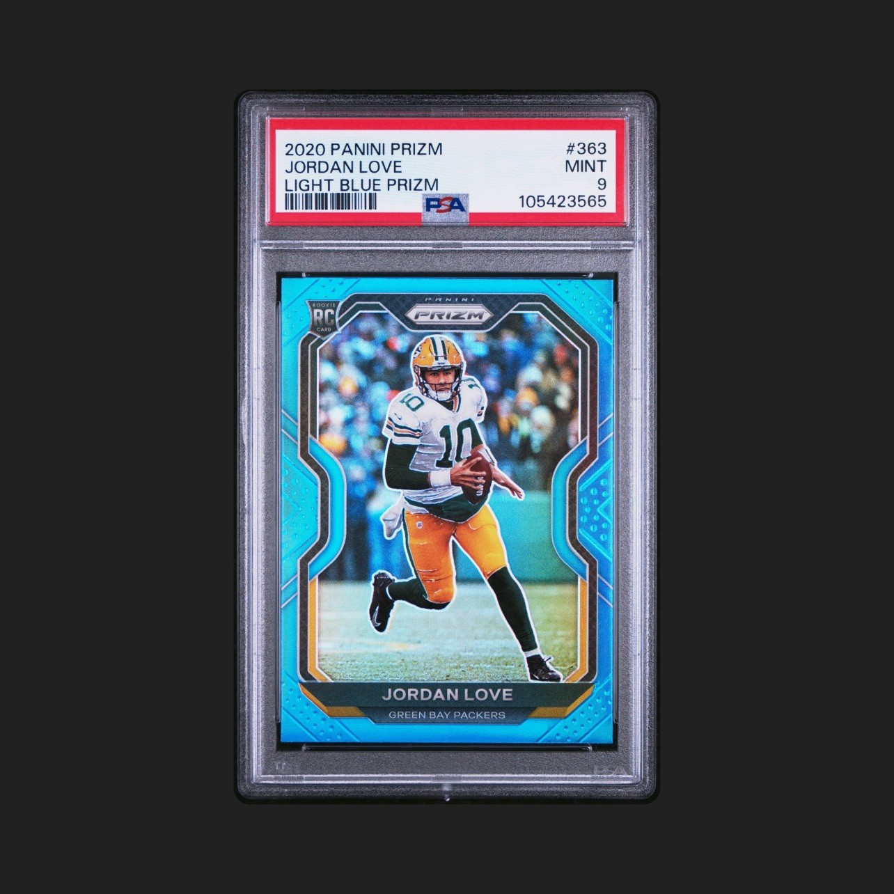 2020 Panini Prizm - Rookie Jordan Love #363 Light Blue Prizm (RC) PSA 9 MINT