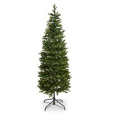 Christmas Tree 6ft Artificial Green Pre Lit LED Warm White Pop Up Slim Indoor