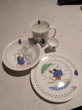 Paddington Bear Plate/Bowl/Saucer/Egg Cup   4 Pc Coalport Bone China Set 1974