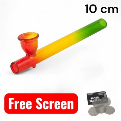 Pfeife Smoking Glass Rasta Top Quality | Glaspfeife mit gratis Sieben