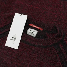 C.P. (CP) Company NWT Fleece Knit Sweater Size 50 US M in Red/Black Melange