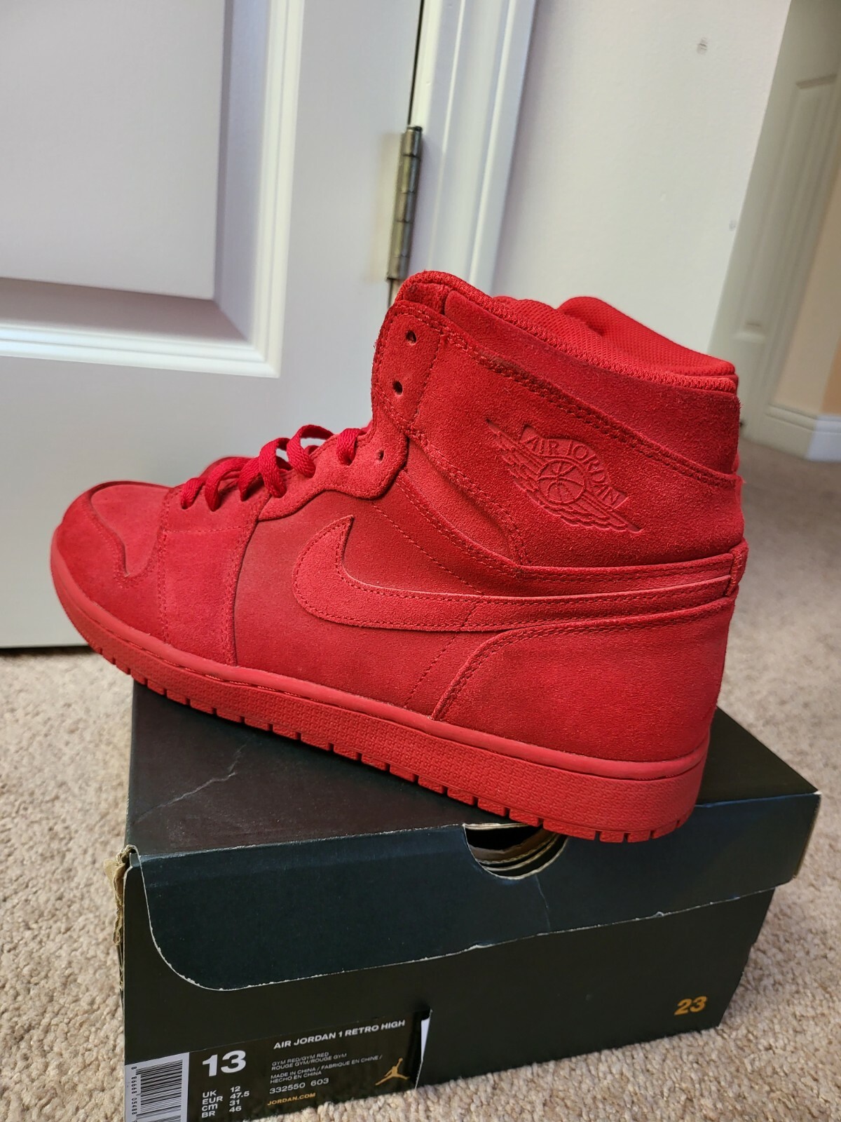 air jordan 1 retro high red suede