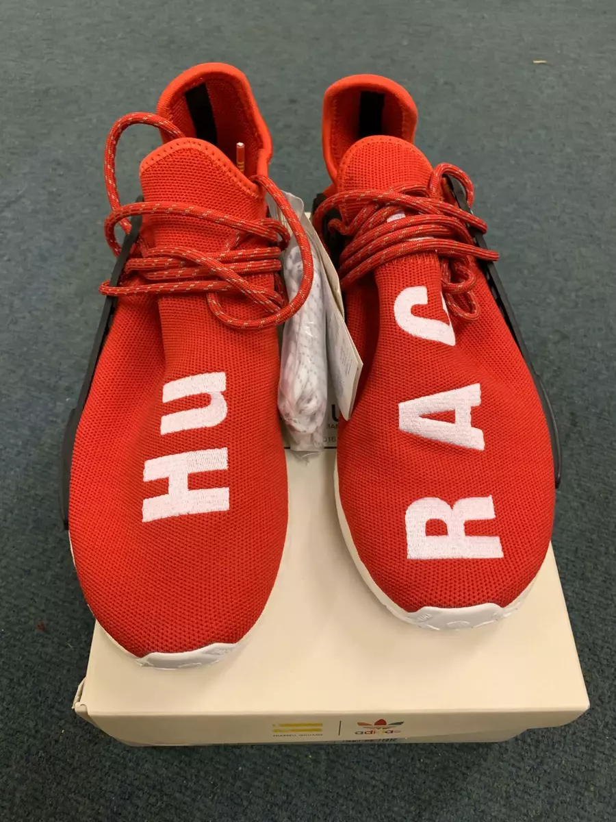 ADIDAS NMD RACE HU PHARRELL PW UK 8 SCARLET RED WHITE BOOST | eBay