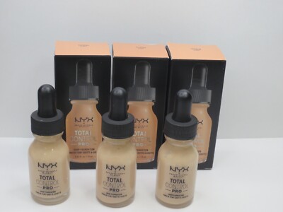 NYX TOTAL CONTROL PRO DROP FOUNDATION LIGHT 0.43 OZ BOXED (LOT OF 3)