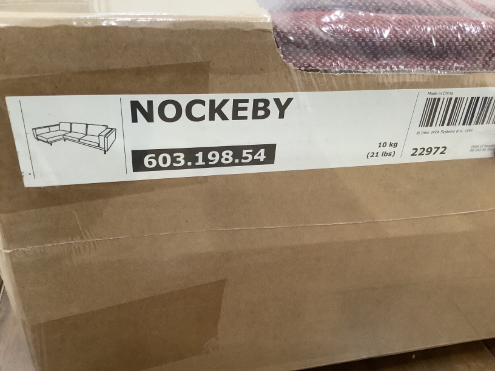 IKEA NOCKEBY COVER SLIPCOVER FOR SOFA WITH LEFT CHAISE 603.198.54