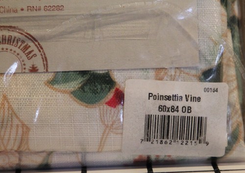 Benson Mills Poinsettia Vine Cloth Tablecloth 60 X 84” Christmas Holiday - Picture 5 of 6