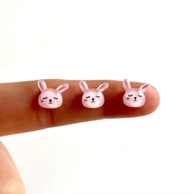Osterhase Nagel Charms winzig rosa süß Hase Harz Hase Figur Kawaii Geschenk