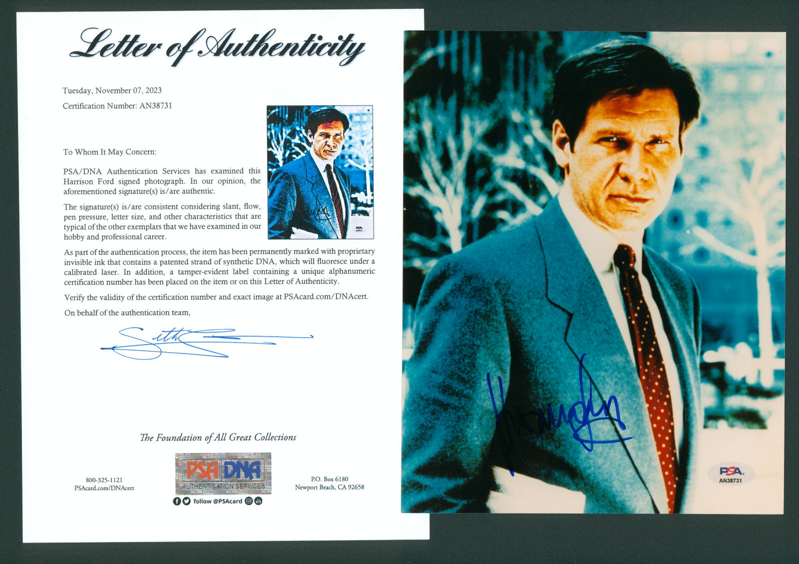 Harrison Ford Signed PSA/DNA LOA Autographed 8X10 WorkingGirl Photo Auto PSA COA