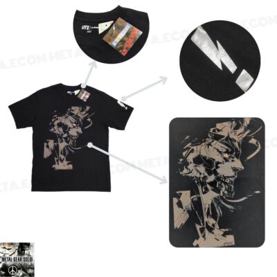 Metal Gear x Uniqlo Black T-shirt Size XL Raiden Metal Gear Rising