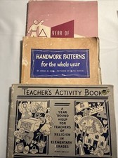 Paper Patterns Children  s Crafts Handwork Construction VBS Lot of 3 Vintage