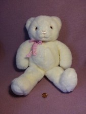15" Russ WHILE FLOPPY BEAR pink gingham bow plush stuffed