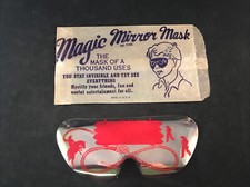 1950s Magic Mirror Mask Cowboy Theme Novelty w Envelope Makes Eyes Invisible