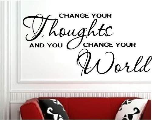 Citas y dichos inspiradores de arte de pared de vinilo Change Your Thoughts  - Imagen 1 de 1