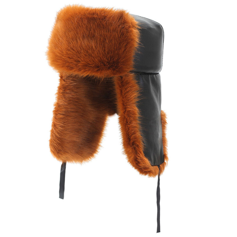 APL Berretto Uomo in Pelle Pu Cappello in Pelliccia Cotone Protezione Orecchie Berretto Scaldamani Morbido M 