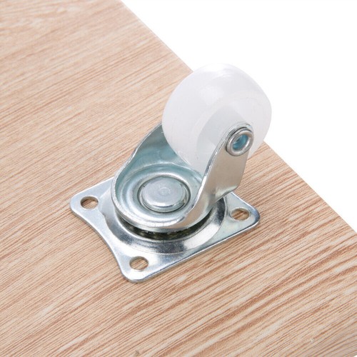 4pcs 1 Inch Swivel Casters White PP Roller Wheel for Trolley Furniture