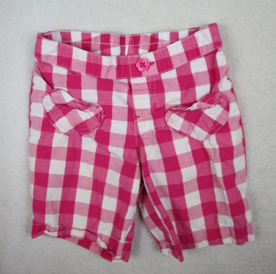 JUMPING BEANS - GIRL'S PINK PLAID BERMUDA SHORTS - SIZE 5