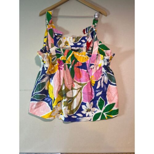 Eloquii Elements Tie Shoulder Elastic Tank Top - size 18