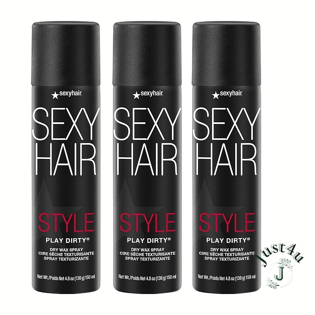 Sexy Hair Style Play Dirty Dry Wax Spray, 4.8 oz. (3PACK)