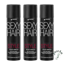 Sexy Hair Style Play Dirty Dry Wax Spray, 4.8 oz. (3PACK)