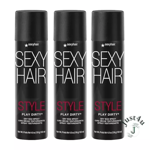 Sexy Hair Style Play Dirty Dry Wax Spray, 4.8 oz. (3PACK)