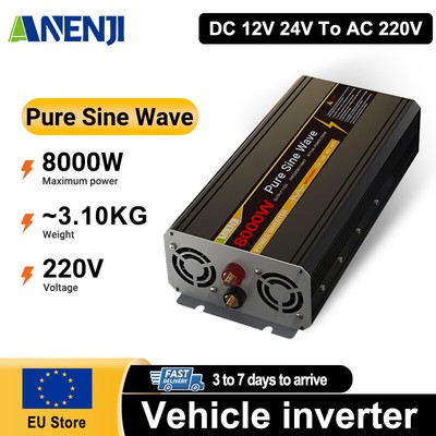 8000W Reiner Sinus Wechselrichter DC 12/24V To AC 220V Spannungswandler Inverter