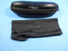Vogue Eyeglasses Reading Glasses Semi-Hard Case  Cleaning Cloth - Black Zipper