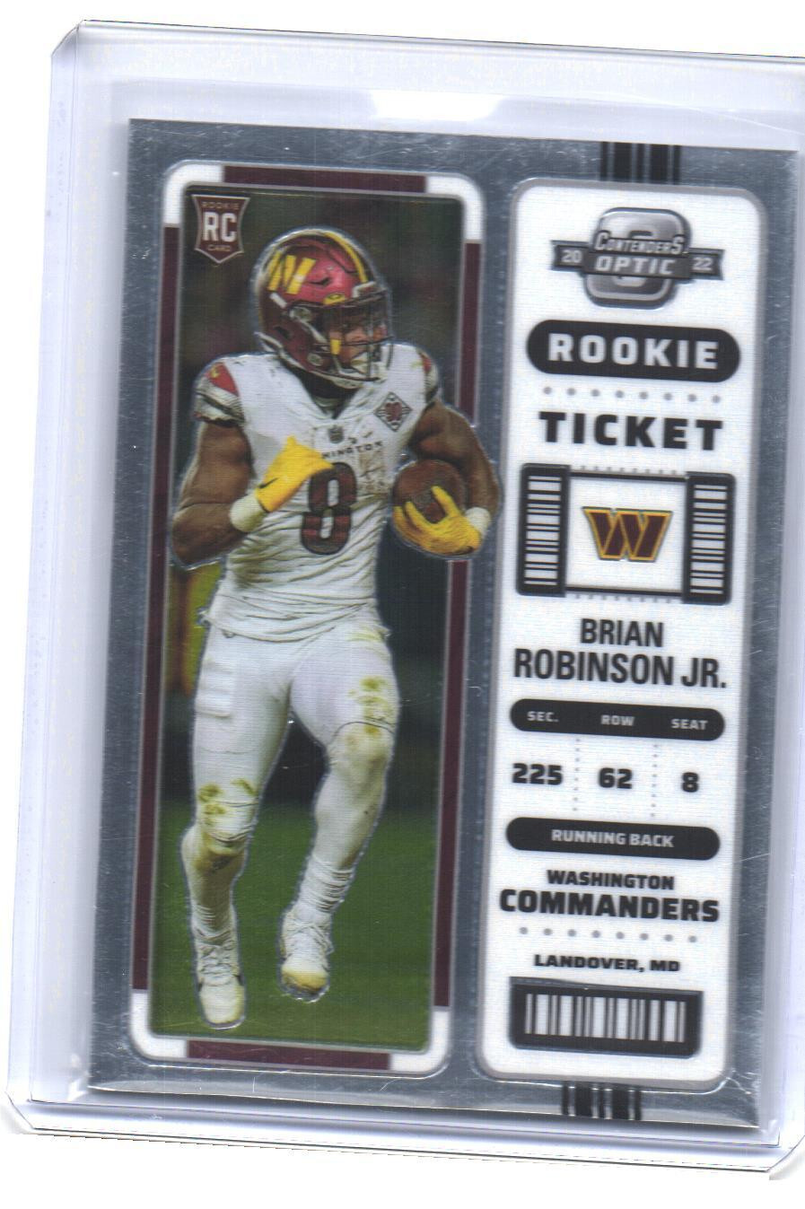 2022 Panini Contenders Optic Brian Robinson Rookie Ticket RC #64 Commanders