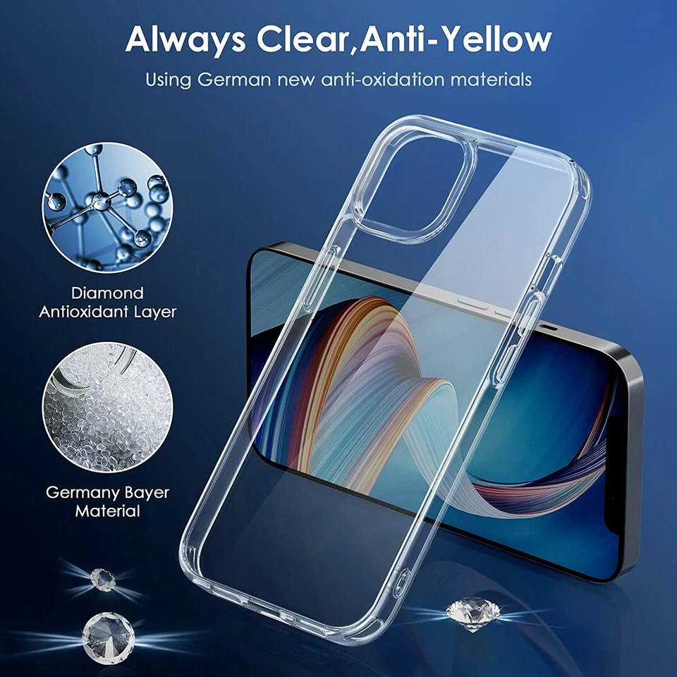 For iPhone 15 14 13 12 11 Pro Max Mini Xs XR 7 8 6 Plus SE Clear Shockproof Case - Image 3 of 4