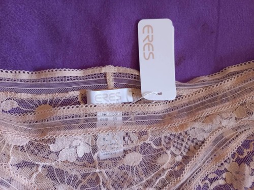 ERES nude, beige, floral lace briefs, lingerie, slip, NEW + tags , size UK 10 - Picture 5 of 9