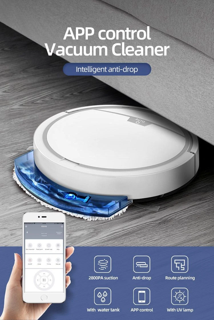 Smart Vacuum Cleaner Sweeping Robot Rechargeable Wet Dry Mopping Floor Sweeper