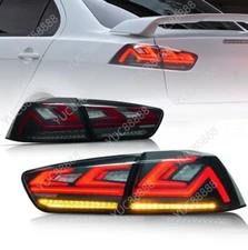 Fits For 2008-2017 Mitsubishi Lancer EVO X EX Smoked LED Tail lights Rear Lamps