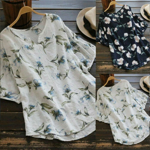 Cotton Floral Tops & Shirts for Women