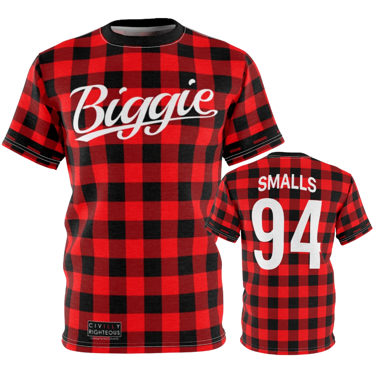 Biggie Smalls - 90's Red Black Lumberjack Hip Hop Vintage 1994