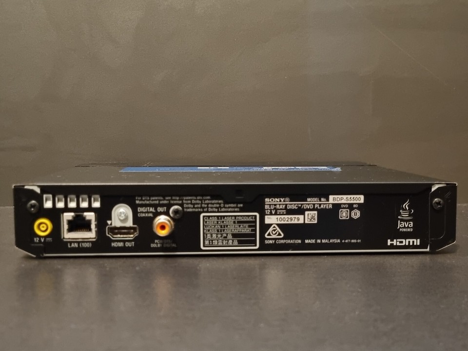 SONY BDPS5500 Streaming 3D Bluray Disc DVD Player BuiltIn WiFi
